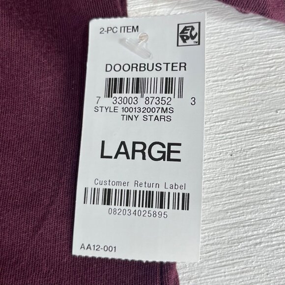 Charter Club Intimates Long Sleeve Pajama Top Womens Large Burgundy New - Picture 7 of 7